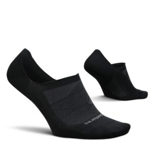 feetures elite invisible socks - anti-slip sport sock liner with targeted compression - black, s (1 pair)