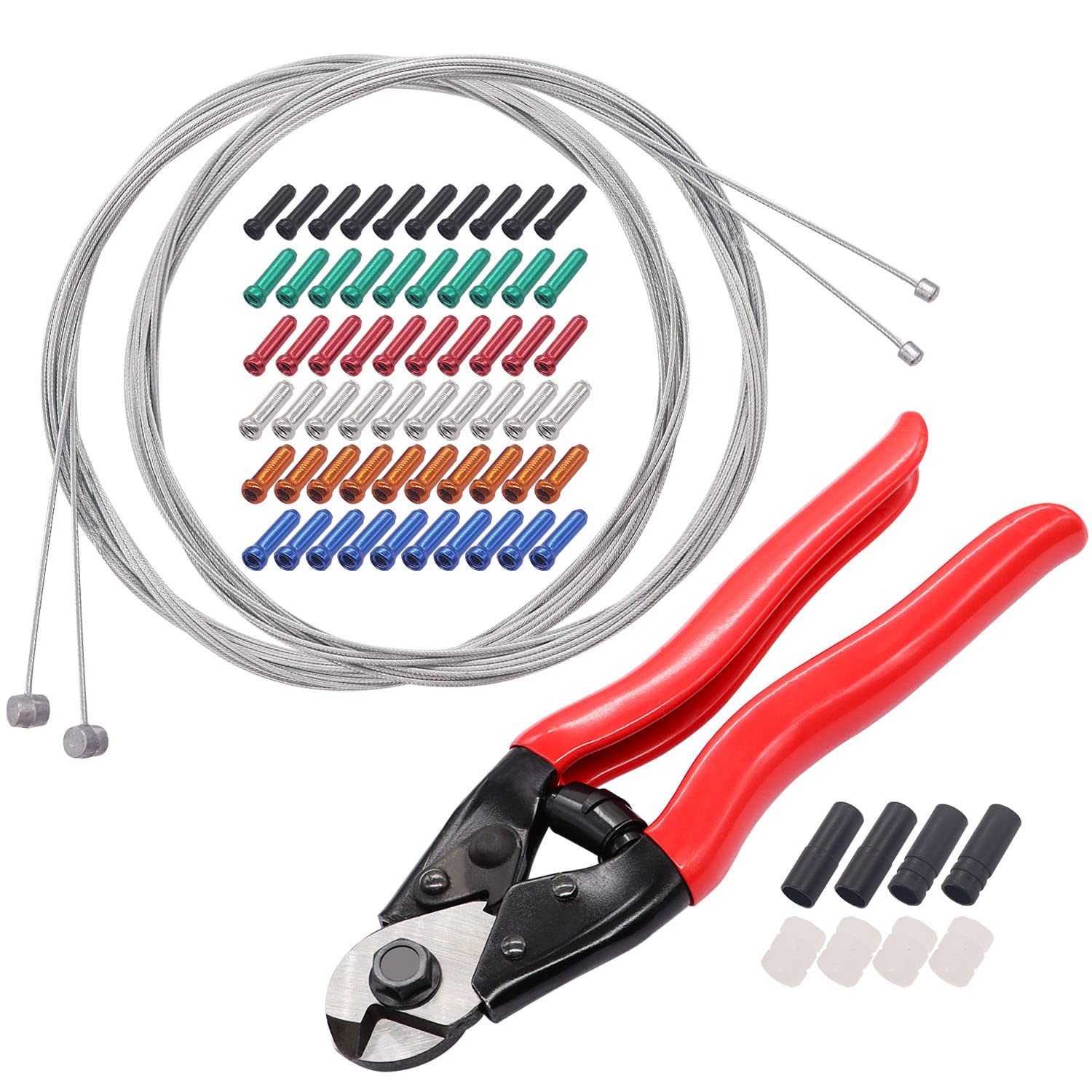 weideer 73Pcs Bike Cable Cutter with Brake Cable Shifter Cable End Caps O-Rings Stainless Steel Wire Cutter Set for Mountain Bike Road Bike