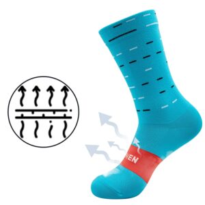 Yelewen Cycling Socks Compression Athletic Crew Running Socks Mens Womens Hiking Riding Bike Triathlon Workout Climbing Sport 5 Pairs