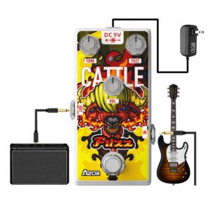 AZOR Fuzz Pedal Cattle Analog Guitar Effect Classic Stylish Pedal for Electric Guitar True Bypass