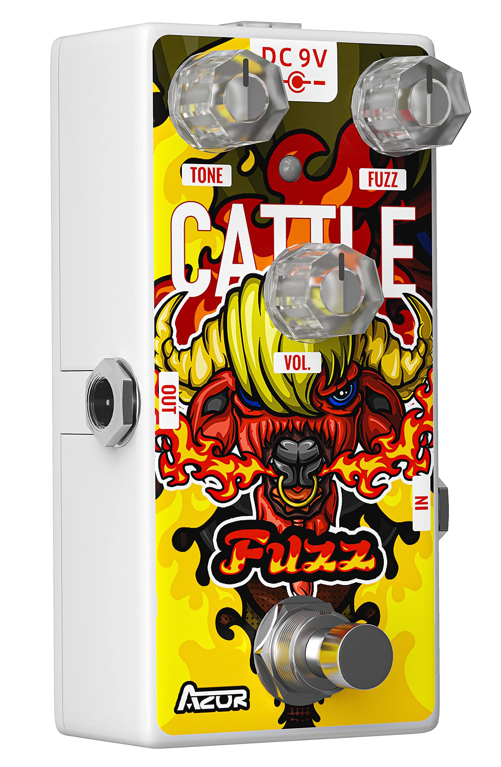 AZOR Fuzz Pedal Cattle Analog Guitar Effect Classic Stylish Pedal for Electric Guitar True Bypass