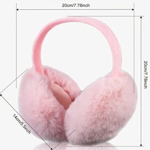 KINBOM Winter Ear Muffs, Cute Ear Muffs Winter Women Foldable Earmuffs Women Winter Earmuffs Ear Covers for Winter Cold Weather Outdoor (Pink)