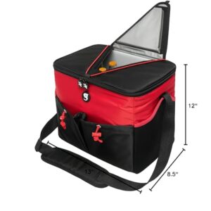 geckobrands Large Removable Hardliner Tote Cooler – Holds Up to 24 Cans or 15 Bottles, 5 Pockets/2 Neoprene, Easy Access Lid