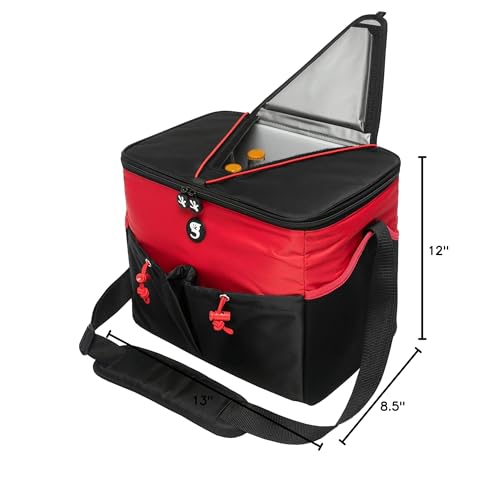 geckobrands Large Removable Hardliner Tote Cooler – Holds Up to 24 Cans or 15 Bottles, 5 Pockets/2 Neoprene, Easy Access Lid