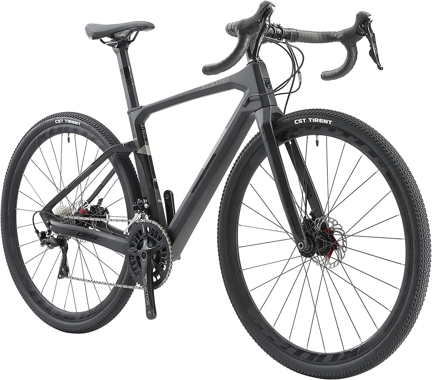 KOOTU Carbon Gravel Road Bike, Carbon Fiber Racing Bicycle with Shimano 105 R7000 22S Disc Brake Contineltal Tire