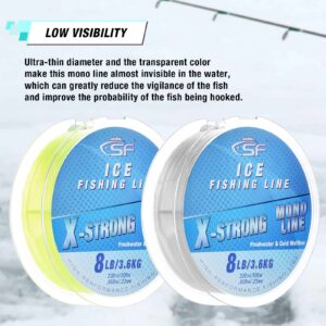 SF 6LB/2.7KG 330YD/300M X-Strong Ice Monofilament Fishing Line with Spool Mono Line Fishing Wire Freshwater, Fluor Green