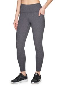 rbx women's buttery soft squat proof legging space dye legging heathered grey/black xs