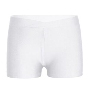 iiniim kids girls stretch cotton gymnastics ballet dance booty shorts workout sports yoga cycling running active shorts white 12