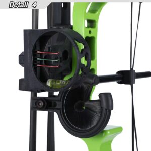 PANDARUS Compound Bow Set 10-40lbs for Pull Child Right Hand Lightweight Design Bow Adjustable 16"~28" Draw Length IBO 290fps New 2023 Professional Set (Green Right Handed Bag Pro)