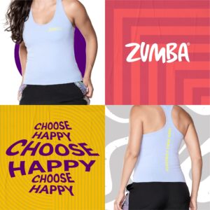 ZUMBA Women's Future 2.0 Racerback Tank Top, Sleeveless Exercise Tank, Large, Orchid