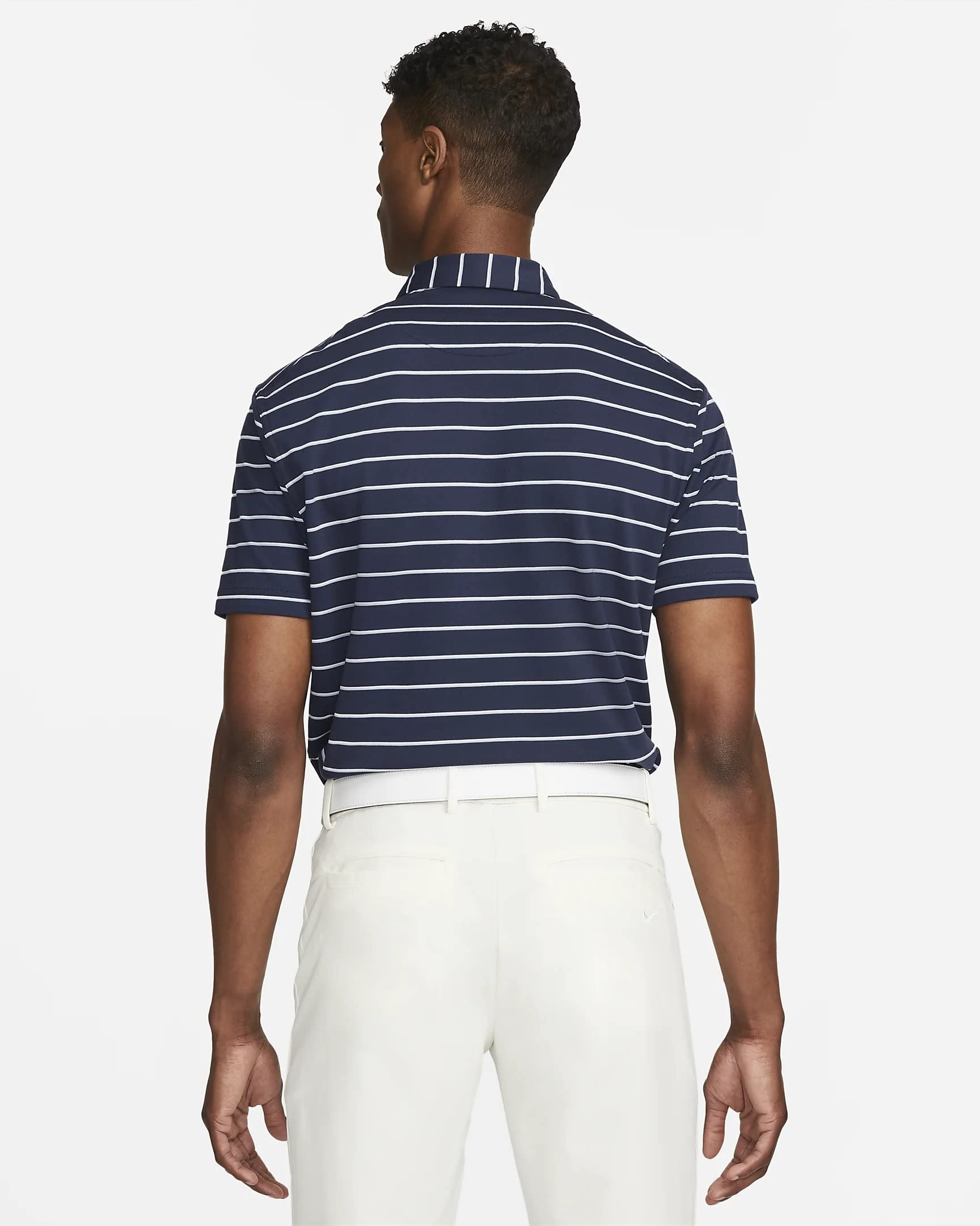 Nike Dri-FIT Player Men's Striped Golf Polo (as1, Alpha, l, Regular, Regular, Obsidian/Brushed Silver)