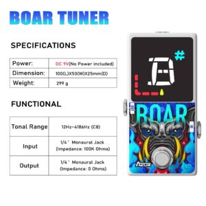 AZOR Tuner Pedal Boar Chromatic Guitar Deluxe Tuner Pedal High Precision for Guitar and Bass True Bypass AP512