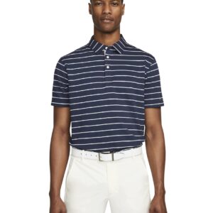 Nike Dri-FIT Player Men's Striped Golf Polo (as1, Alpha, l, Regular, Regular, Obsidian/Brushed Silver)