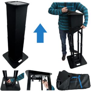 2) Rockville RTP-GO Black Portable Collapsible DJ Totem Light Stands+Bags+Scrims