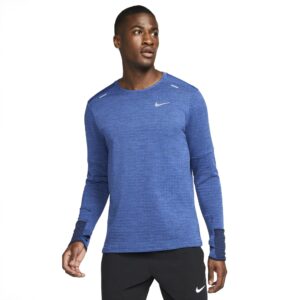 nike therma-fit repel element men's running top (as1, alpha, m, regular, regular, obsidian/game royal/heather)