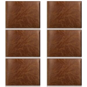 Sotiff 12 Pcs Leather Wallets Men Bulk Christmas Gift Blank PU Wallets for Father Laser Engraving DIY Present(Brown)