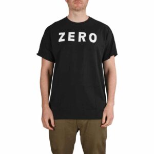 zero skateboards s/s t-shirt army logo skate shirt, black/white, size: small