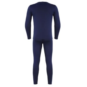 Mens Long Underwear Set Thermal Winter Warm Thermal Shirts Long Johns Top and Bottom Set With Fleece Lined(Blue,X-Large)