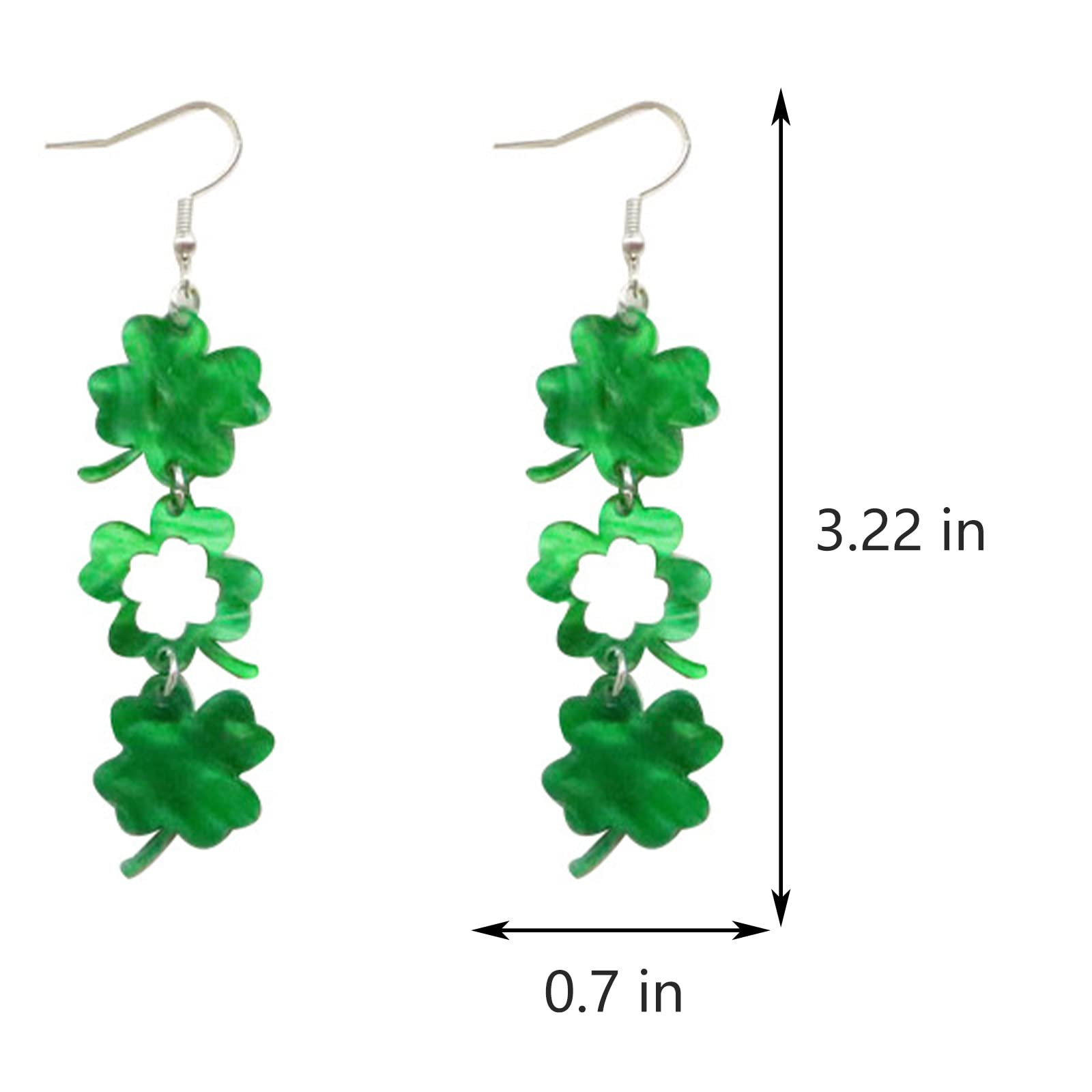 St Patricks Day Earrings St. Patrick's Day Earrings for Women Shamrock Dangle Earrings St. Patrick's Day Accessories Jewelry