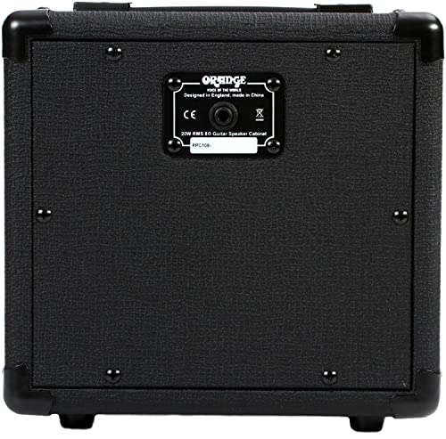 Orange Amp Micro Dark Terror MD20 Hybrid Amp Head Mini Stack Combo Bundle with PPC108 1x8 in Black Speaker Cabinet, Pig Hog Woven Guitar Cable 10ft, Speaker Cable and Liquid Audio Polishing Cloth