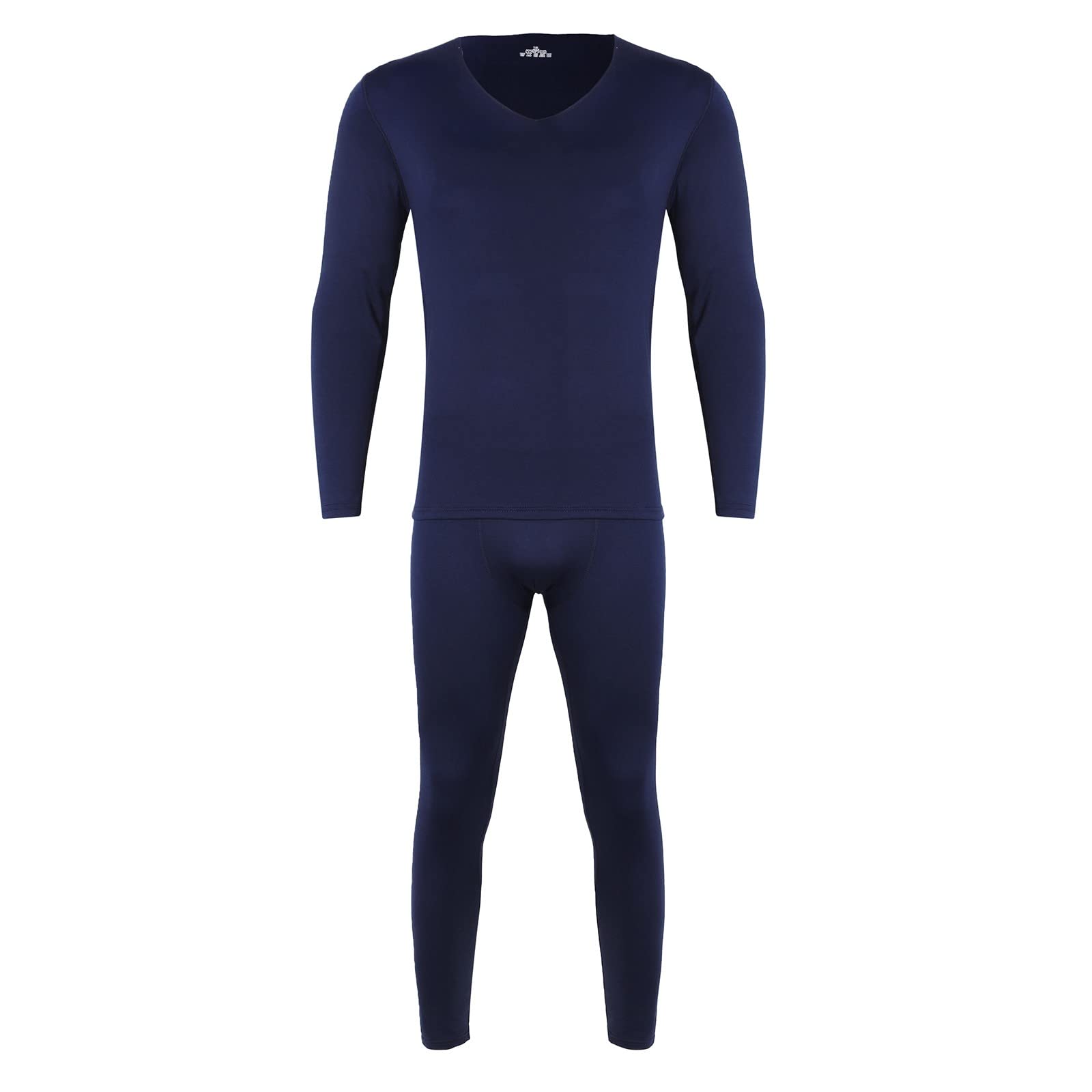 Mens Long Underwear Set Thermal Winter Warm Thermal Shirts Long Johns Top and Bottom Set With Fleece Lined(Blue,X-Large)