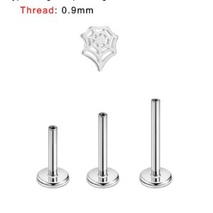 FANSING Halloween Nose Studs for Women Nostril Piercing Jewelry Silver Surgical Steel Tragus Helix Conch Cobweb Cartilage Earring with 18g 6mm 8mm 10mm Internally Threaded Posts