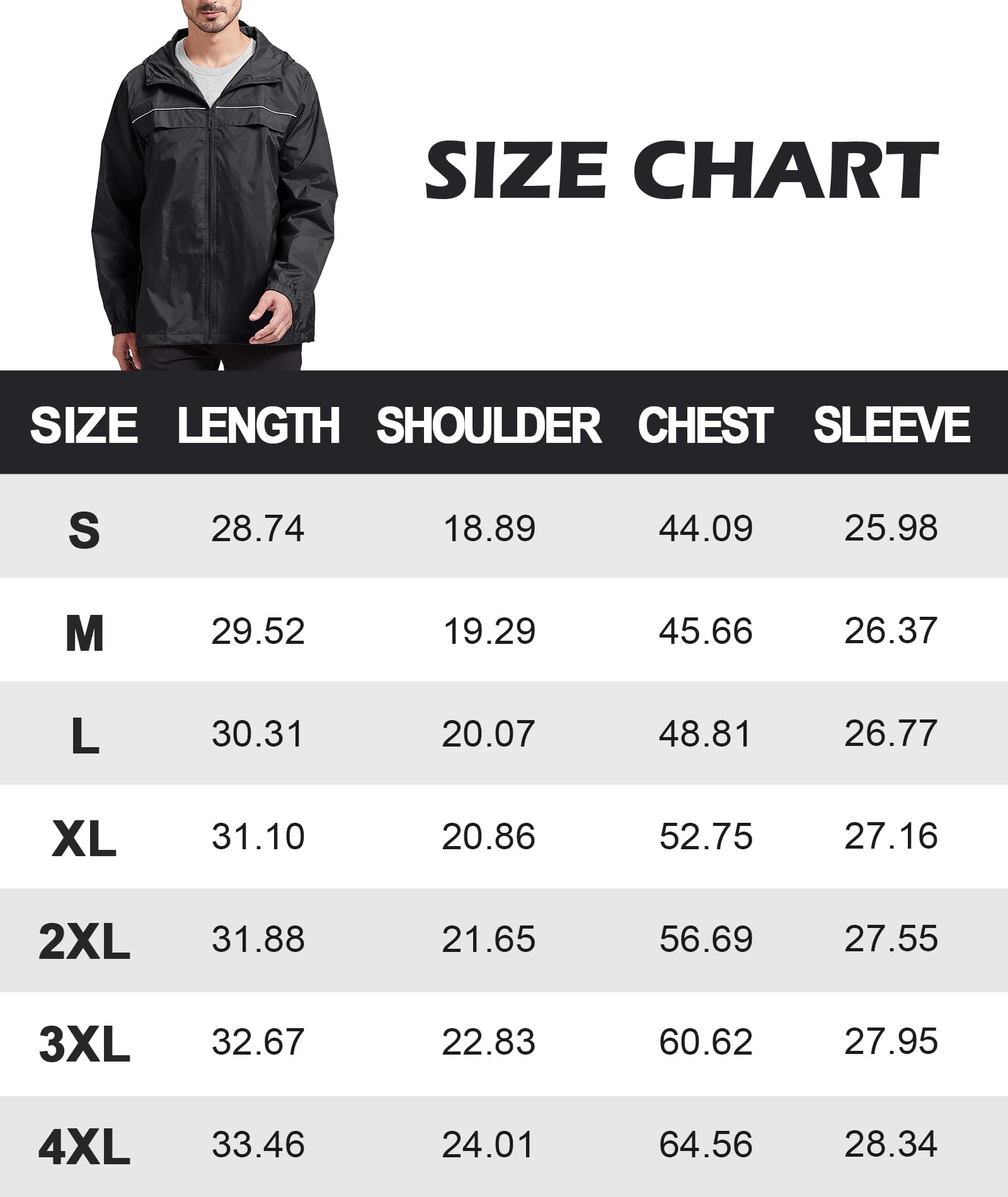 SWISSWELL Rain Jacket Men Waterproof Windbreaker, Lightweight Hooded Raincoat for Daily Casual