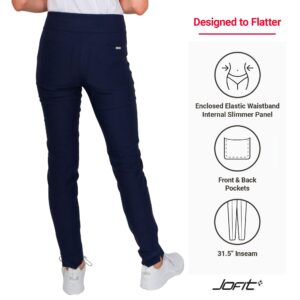 Jofit Apparel Women’s Athletic Clothing Full Length Slimmer Pant for Golf & Tennis, Size XX-Large, Black