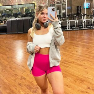 Unthewe Workout Butt Lifting Shorts for Women High Waisted Seamless Gym Yoga Booty Shorts(U526-Scrunch Hot Pink-S)