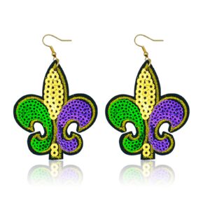 mardi gras earrings for women mardi gras mask letter earrings mardi gras theme earrings fleur de lis dangle earrings mardi gras accessories