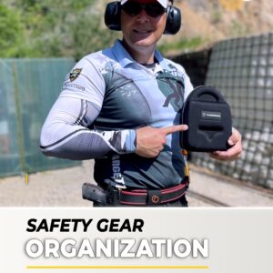 TradeSmart All-in-One Gun Range Safety Duo Kit, Pink & Grey Ear and Eye Protection Kit for Men and Women, U.S. Certified