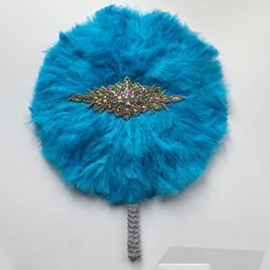 Msbfea Design African Feather Fan for Bride Black Feather Big Fan Double Side Feather Nigerian Feather Ladies Wedding - Color 827