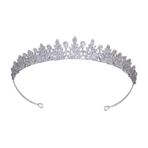 fasnahok 5a cubic zirconia small tiara crown for women wedding hair accessories for bride sweet 16 birthday headbands for girls