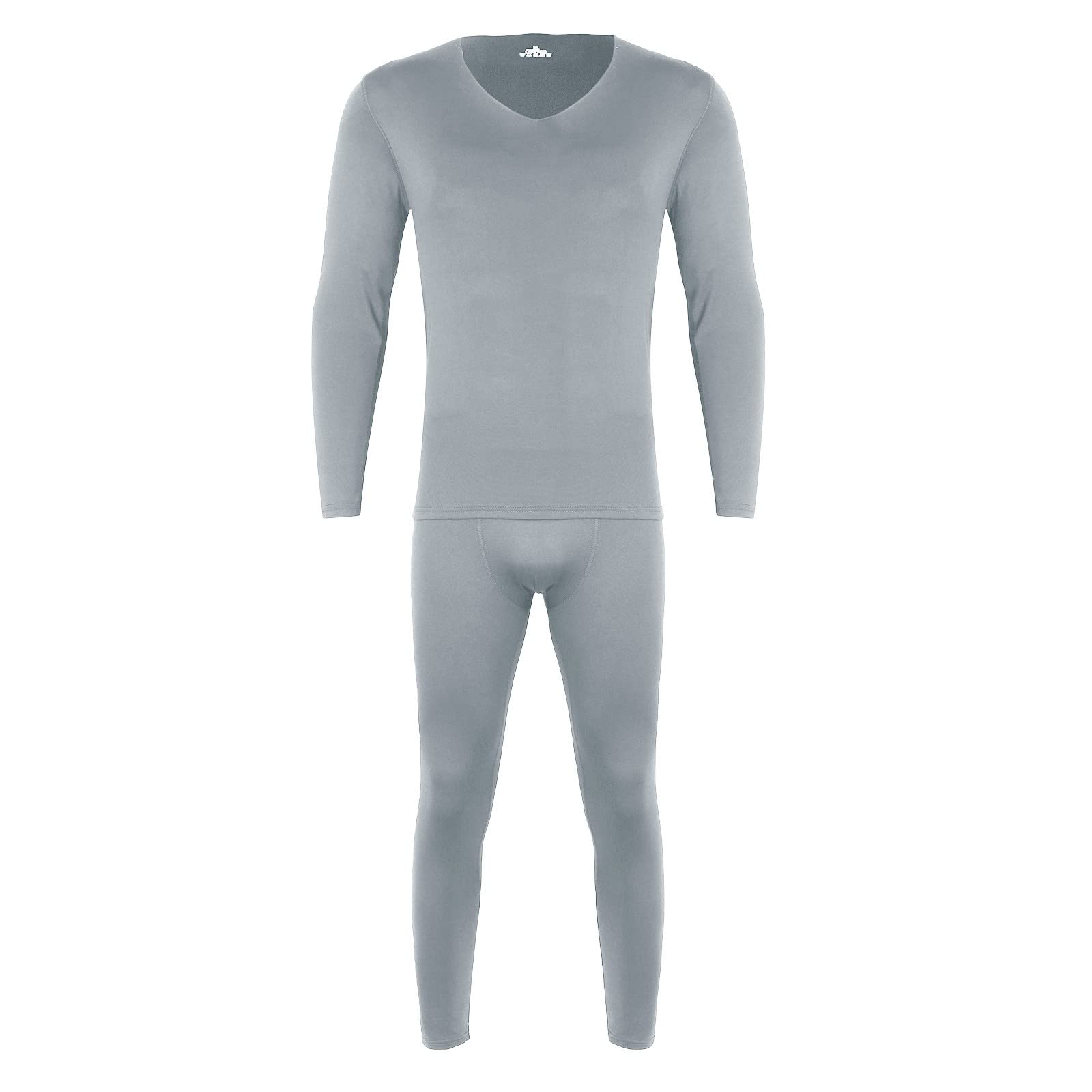 Mens Thermal Underwear Set Winter Warm Cold Weather Clothes for Men Thermal Long Johns Top Bottom Underwear Set(Grey,X-Large)