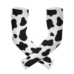 xigua Cow Print Arm Sleeves UV Sun Protection Gardening Arm Sleeves with Thumb Cooling Sleeves to Cover Arm Farmers Arm Sleeves for Men Women…