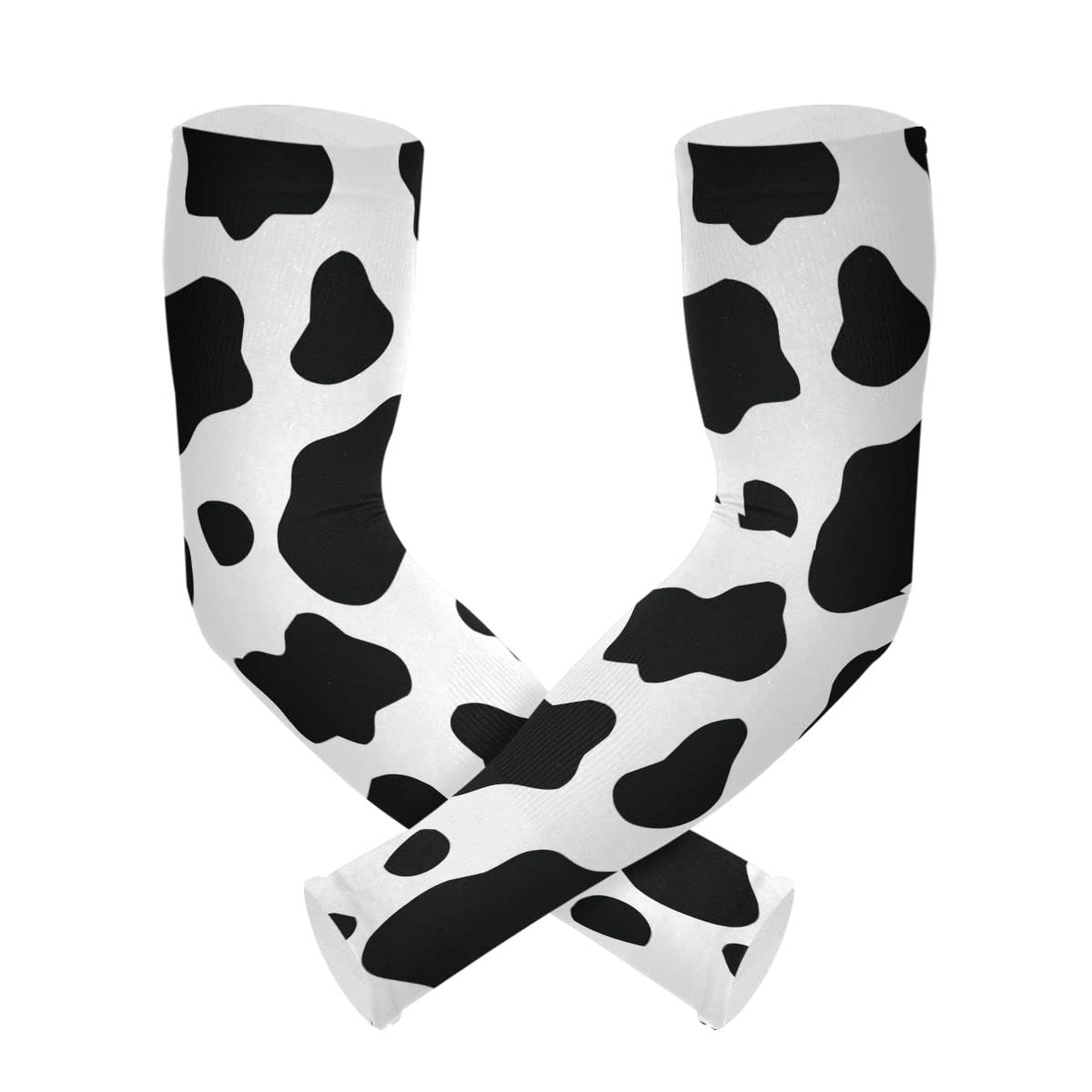 xigua Cow Print Arm Sleeves UV Sun Protection Gardening Arm Sleeves with Thumb Cooling Sleeves to Cover Arm Farmers Arm Sleeves for Men Women…