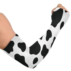 xigua cow print arm sleeves uv sun protection gardening arm sleeves with thumb cooling sleeves to cover arm farmers arm sleeves for men women…