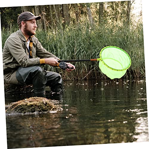 Tools 1pc Without Freshwater Mesh Green Bait Catcher Dip Fishing Saltwater Pouch Pole Net Accessory Head Bag Replacement Removable for Supplies Cm Handle Fluorescent Fishing Tool