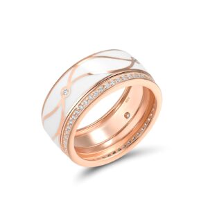 Santuzza 14K Rose Gold Plated Silver Enamel Cubic Zirconia Band Ring for Women (8)