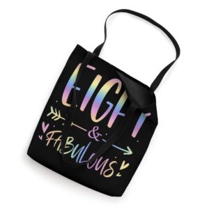 Eight And Fabulous 8th Birthday Girl Tie Dye 8 Years Old Kid Tote Bag