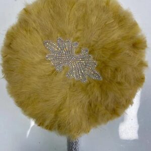 Msbfea Gold Latest Style Turkey Feathers Big Fan Fashion Women Wedding Fan for Bride Or Bridesmaids Rhinestones Feather Color 896