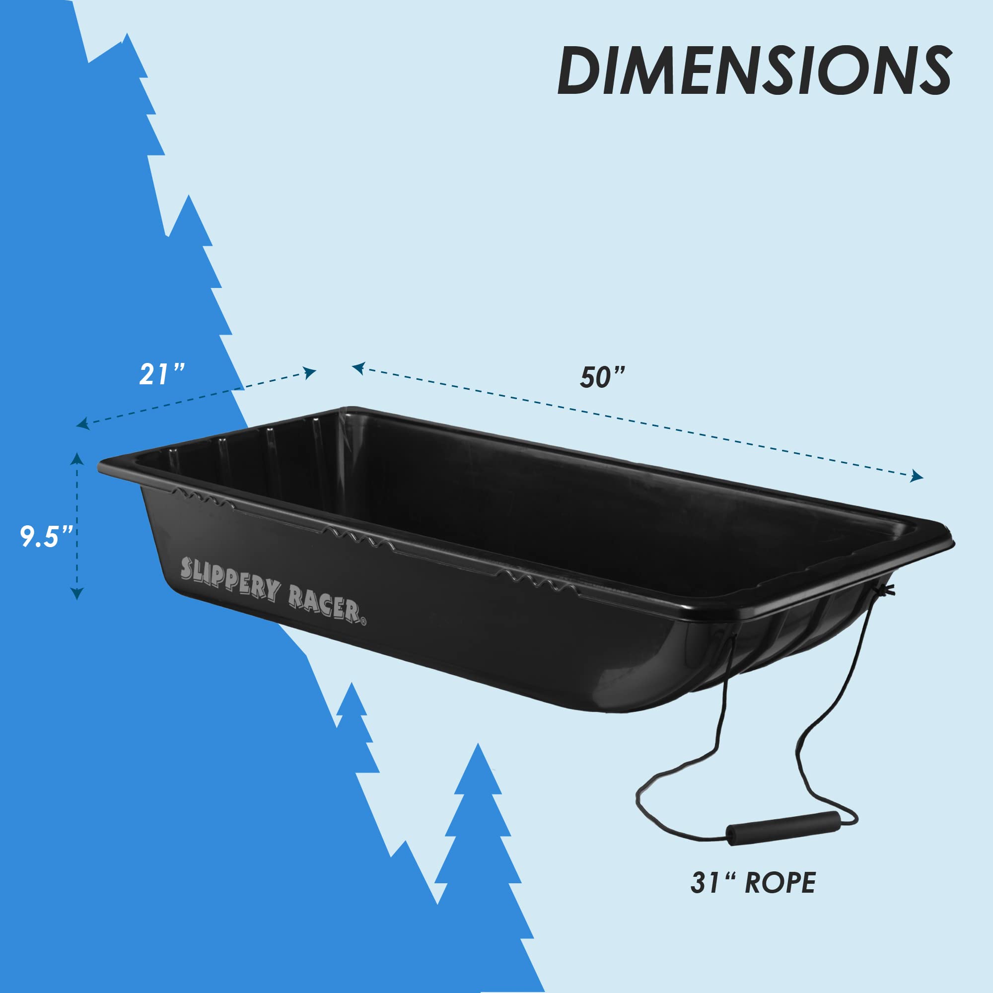 Slippery Racer Heavy Duty Durable Multi Purpose Utility Sled for Hauling, Supplies, Equipment, Gear, Hunting, ice Fishing and Wood. (1)