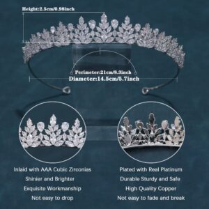 FASNAHOK 5A Cubic Zirconia Small Tiara Crown for Women Wedding Hair Accessories for Bride Sweet 16 Birthday Headbands for Girls