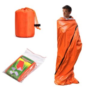 YDYJKI Emergency Survival Sleeping Bag, 2 Pack Thermal Sack Blanket, Waterproof Lightweight, Emergency Blankets Mylar Portable tarp Sack for Outdoor Camping, Hiking, Backpacking（Green）