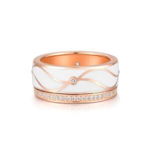 Santuzza 14K Rose Gold Plated Silver Enamel Cubic Zirconia Band Ring for Women (8)