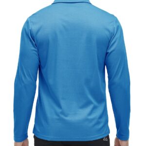 Rdruko Men's Outdoor Sport Performance Polo Long Sleeve Pullover with Pocket(Blue, US M)