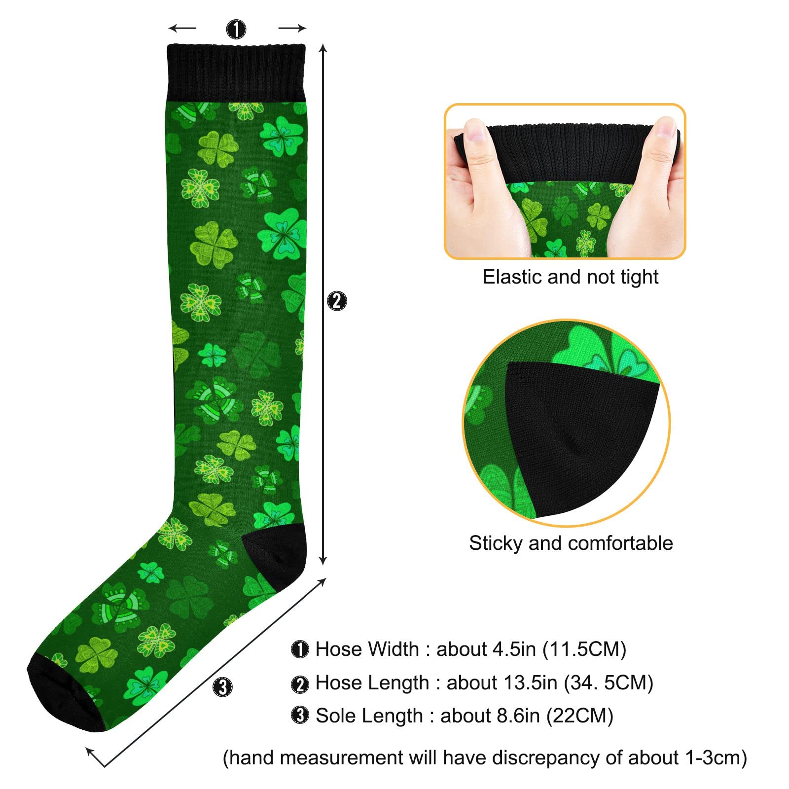 Wusikd Patrick Green Clover Compression Socks for Women and Men Circulation Shamrock Long Socks for Athletic Running 1