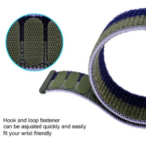 ANNEFIT Nylon Sport Loop Watch Bands 18mm, 2 Packs Quick Release Adjustable Strap for Men Women (Black and Blue Green)