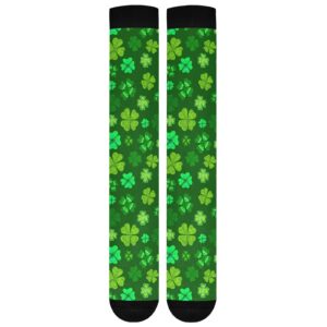 Wusikd Patrick Green Clover Compression Socks for Women and Men Circulation Shamrock Long Socks for Athletic Running 1