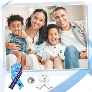 Giegxin 100 Pcs Child Abuse Prevention Awareness Pin Child Abuse Awareness Brooch Products Blue Ribbon Pinwheel Lapel Pins for Child